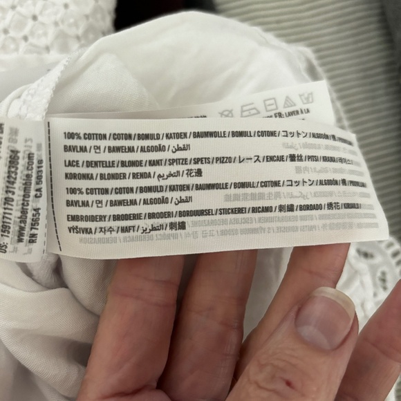 Abercrombie & Fitch Lace/Embroidered Shift Dress - White Size XS - Picture 11 of 11